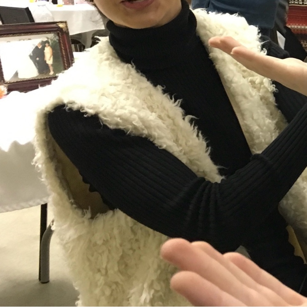 H&M furry vest. Cream color. Perfect  sheep’s vest.